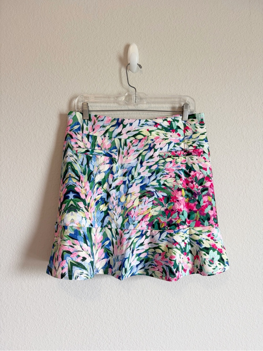 Acegolfs Botanical Floral Print Energy Silky 17" Ruffle Tennis Golf Skirt Size L - Picture 5 of 11